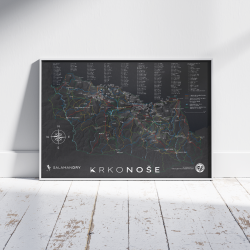 Plakat Mapa czeskich Karkonoszy